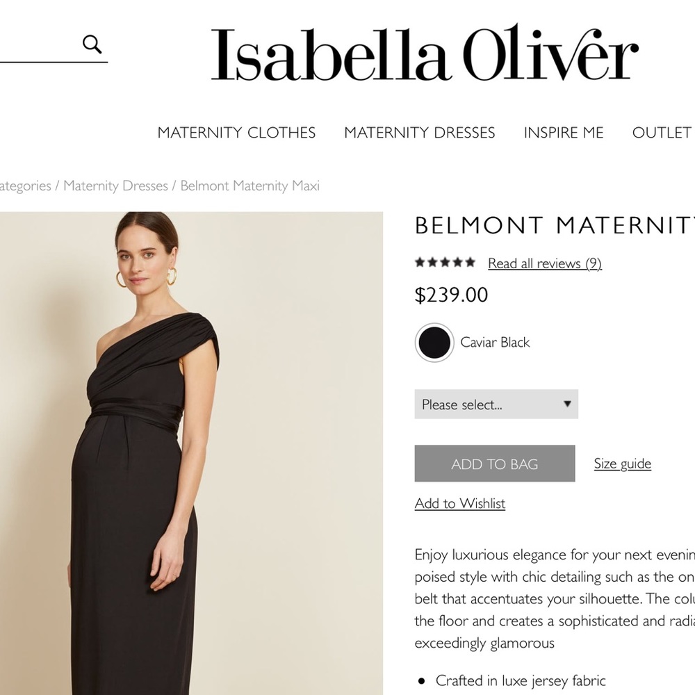 Isabella Oliver little black dress maternity
